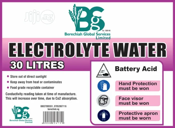 Pure Electrolytes Water For Batteries